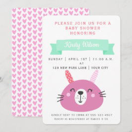 Invitación Conejo de bebé rosado | BABY SHOWER