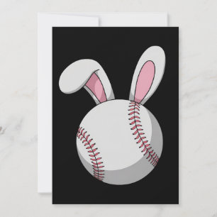 Invitación Conejo de béisbol de Pascua orejas de conejo linda
