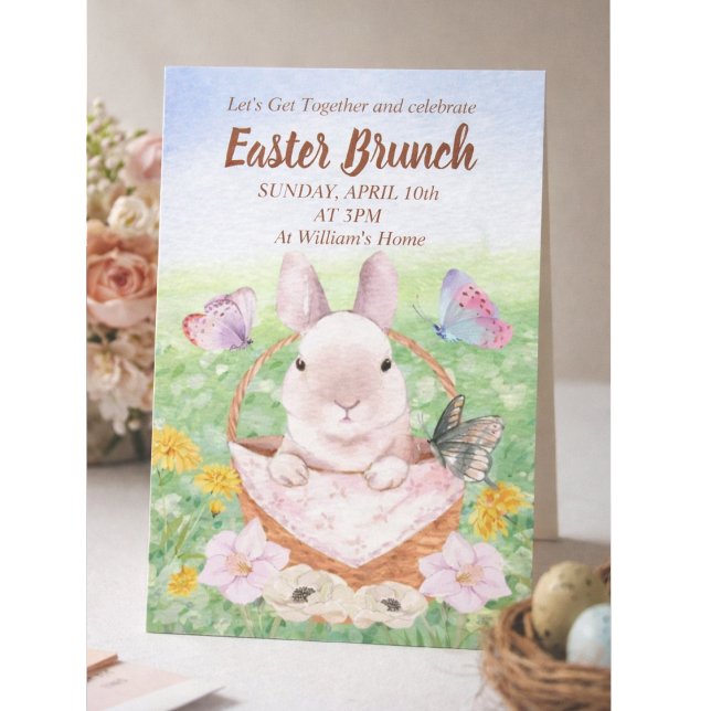 Invitación Conejo de Brunch de Pascua  (Subido por el creador)