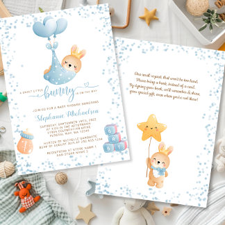 Invitación Conejo de chico dulce con Baby Shower de solicitud