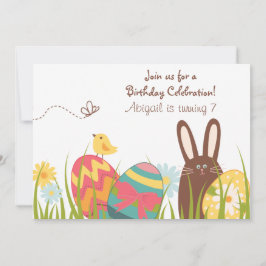 Invitación Conejo de chocolate y huevos de Pascua Cumpleaños