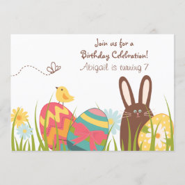 Invitación Conejo de chocolate y huevos de Pascua Cumpleaños