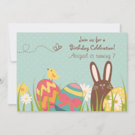 Invitación Conejo de chocolate y huevos de Pascua Cumpleaños