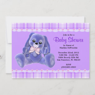 Invitación Conejo de conejito púrpura de la felpa dulce LINDA