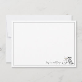 Invitación Conejo de conejo blanco y gris