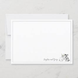 Invitación Conejo de conejo blanco y gris