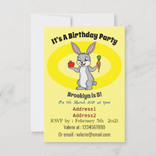 Invitación Conejo de conejo con verduras personalizado