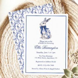 Invitación Conejo de conejo conejo de color azul y blanco chi