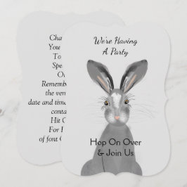 Invitación Conejo de conejo de conejo de animales de la comun