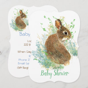 Invitación Conejo de conejo lindo, Baby Shower de animales de