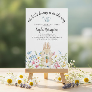 Invitación Conejo de cuento de hadas Baby Shower Floral Wildf