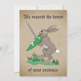 Invitación Conejo de Guerreros Medievales