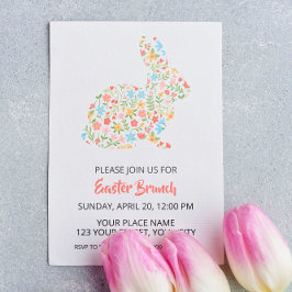 Invitación Conejo de jardín de Pascua Brunch de Pascua