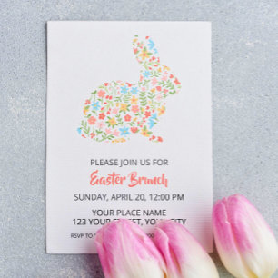 Invitación Conejo de jardín de Pascua Brunch de Pascua