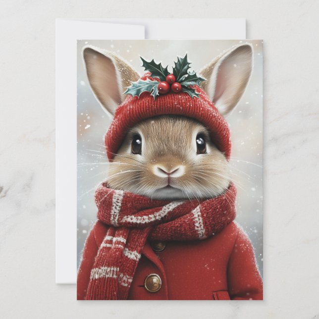 Invitación Conejo de la maravilla del invierno (Anverso)