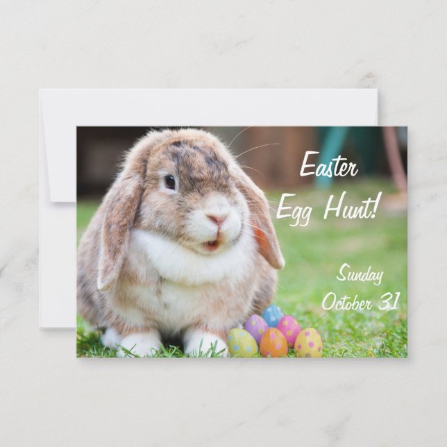 Invitación Conejo de Pascua (Anverso)
