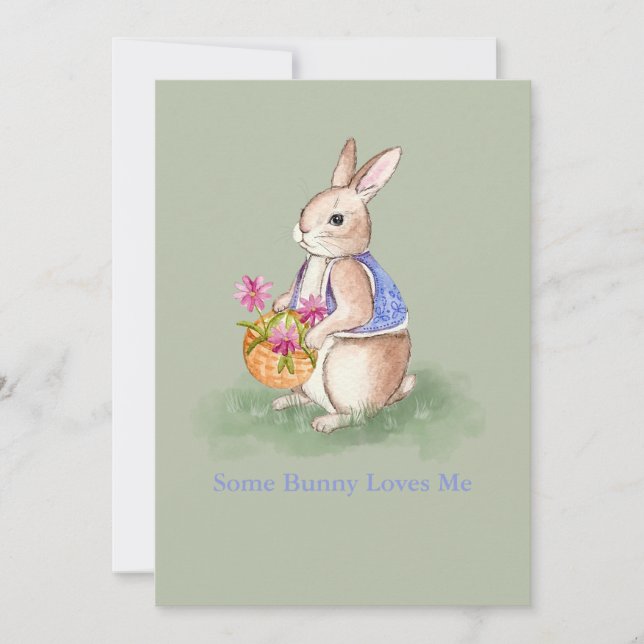 Invitación Conejo de Pascua acuarela (Anverso)