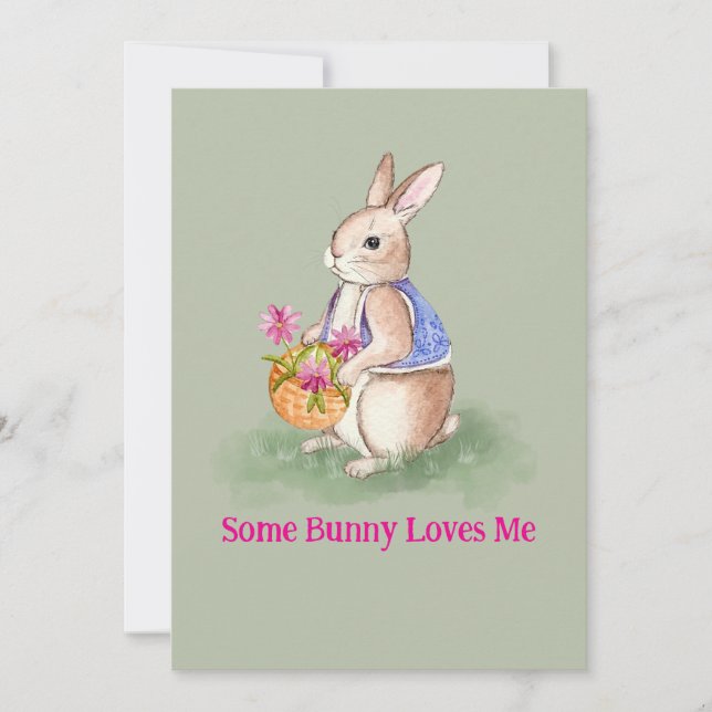 Invitación Conejo de Pascua acuarela (Anverso)