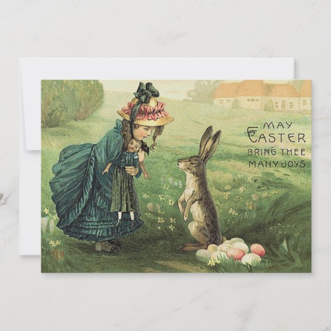 Invitación Conejo de Pascua Chica de Victoria (Anverso)