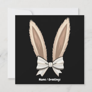 Invitación Conejo de Pascua con Lazo Coquette Orejas Conejito