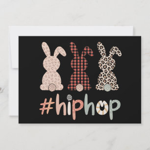 Invitación Conejo de Pascua de Hip Hop Primavera Lindo