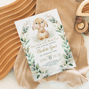 Invitación Conejo de Pascua de primavera Fiesta de cumpleaños