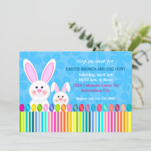 Invitación Conejo de Pascua, dulce y colorido