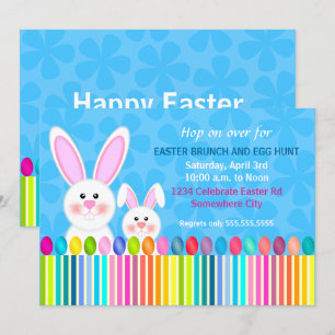 Invitación Conejo de Pascua, dulce y colorido