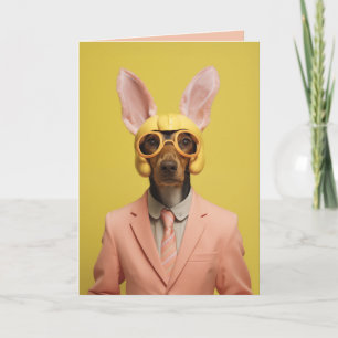 Invitación Conejo de Pascua Elegante Perro