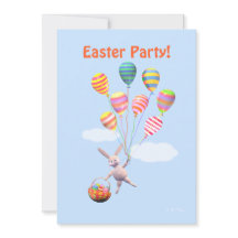 Conejo de Pascua Feliz y Fiesta de Globos