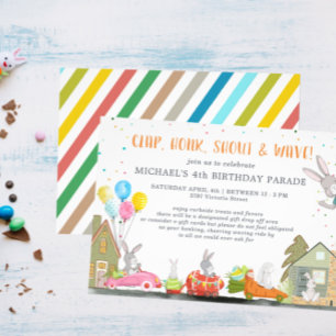 Invitación Conejo de Pascua   Fiesta de Desfile de Cumpleaños