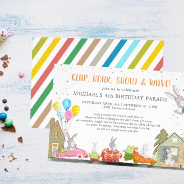 Invitación Conejo de Pascua | Fiesta de Desfile de Cumpleaños (Subido por el creador)