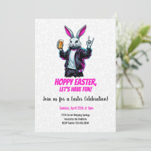 Invitación ¡Conejo de Pascua malo! Feliz Pascua, ¡divirtámono