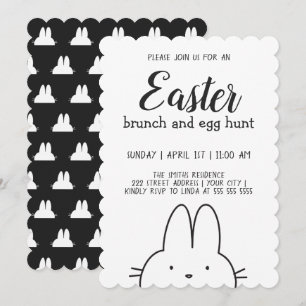Invitación Conejo de Pascua moderno