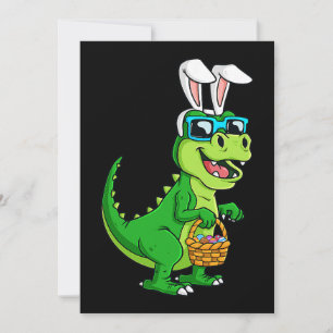 Invitación Conejo de Pascua T Rex con Dinosaurio Funny de la 