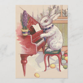 Invitación Conejo de Pascua tocando el piano Hyacinth