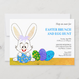 Invitación Conejo de Pascua y Fiesta de Huevos