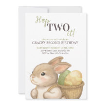 Conejo editable Hop Two It Pascua cumpleaños 2