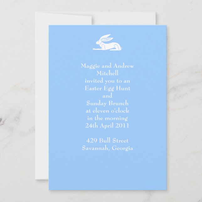 Invitación Conejo elegante ~ Pascua (Anverso)