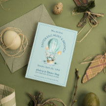 Conejo en una canasta de balón caliente con flores