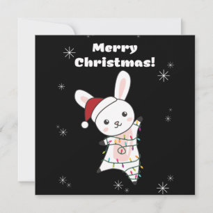 Invitación Conejo Feliz Navidad Animales de Invierno Conejos
