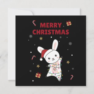 Invitación Conejo Feliz Navidad Animales de Invierno conejos 