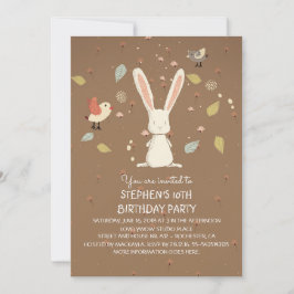 Invitación conejo - fiesta de cumpleaños de bunny woodland