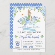 Conejo Floral Azul Conejo Fabuloso Baby Shower Woo