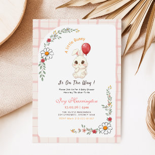 Invitación Conejo Pequeño en Camino Fiesta de Bebé Floral