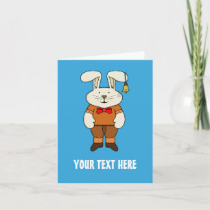 Invitación Conejo personalizado con una campana en la oreja