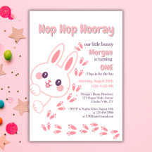 Conejo Personalizado lindo cumple un Chica primer