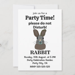 Invitación Conejo Por Favor No Molestar Conejo Divertido