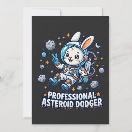 Invitación Conejo Profesional que Esquiva Asteroides