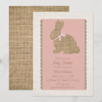 Conejo Rústico de Pascua con Rosa y Arpillera Baby
